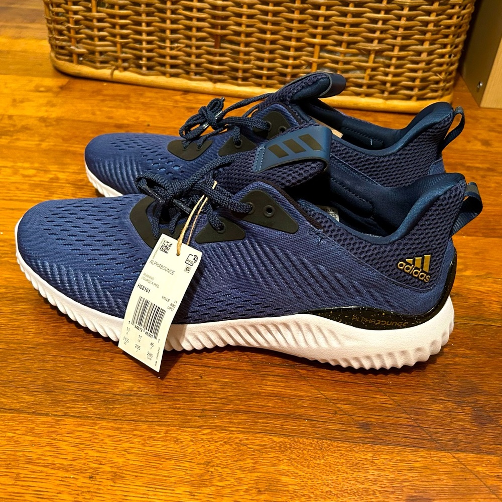 adidas AlphaBounce Sneakers Navy, Black & White Men’s 11.5